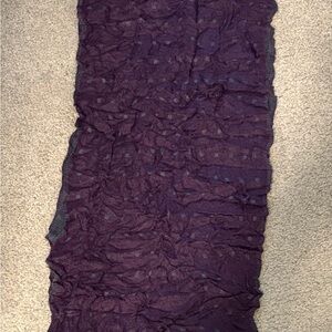 Purple Textured Scarf with Fringe
